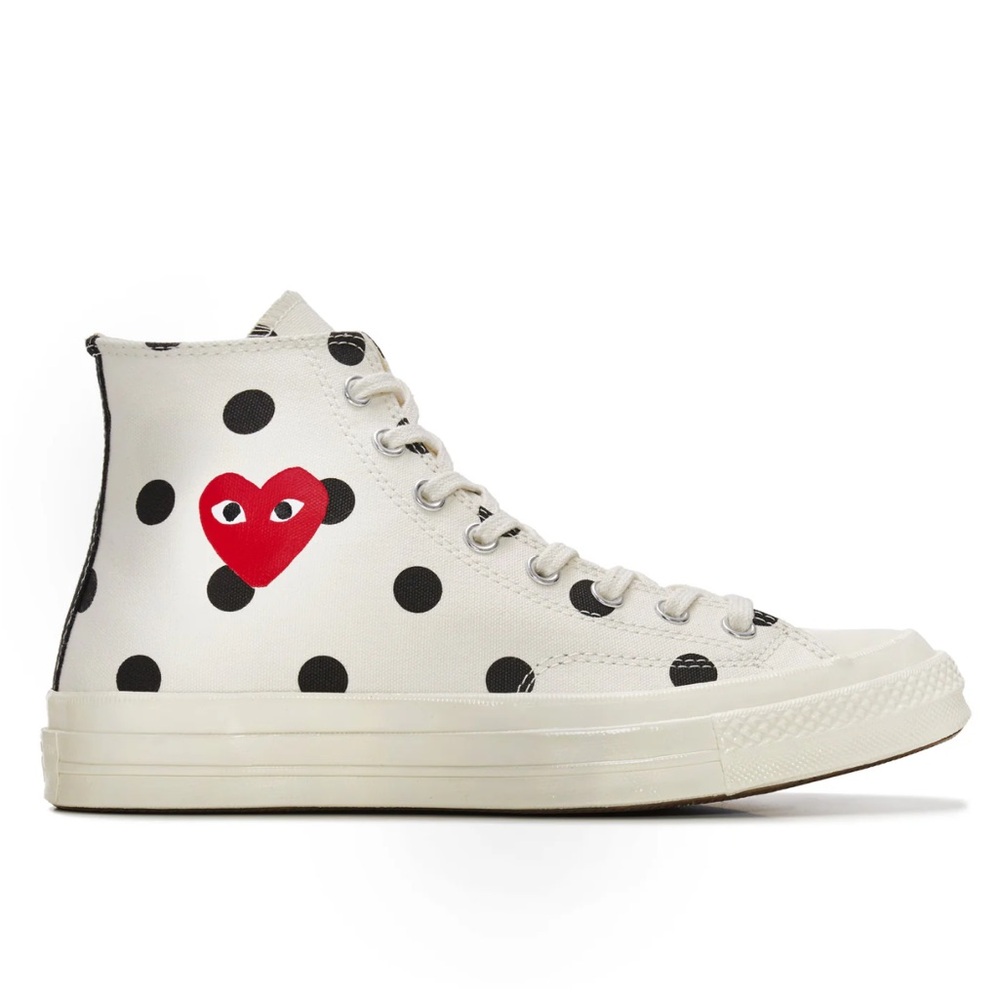 Comme des garçons play converse chuck Taylor all star high tops polka dot w 7.5